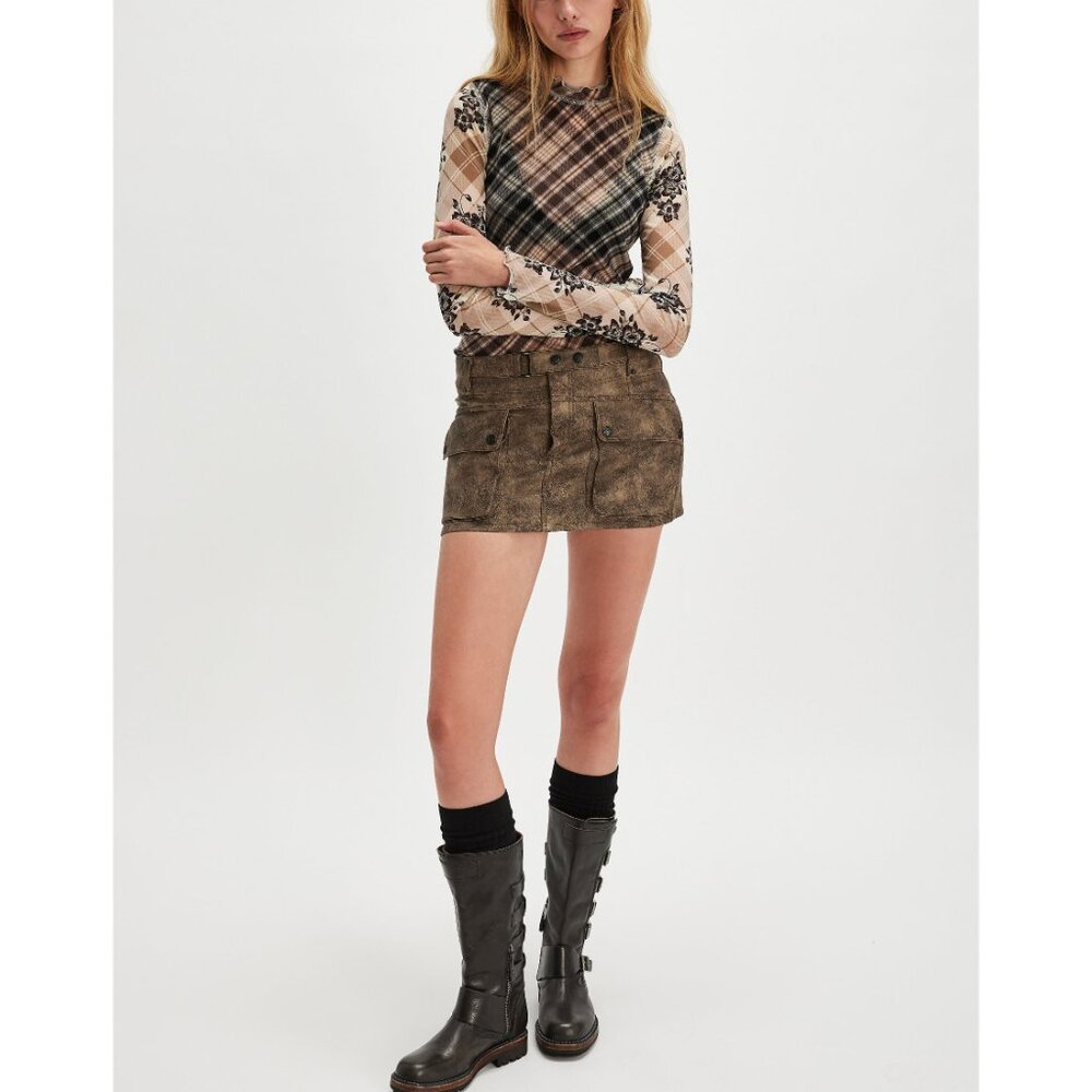 🌙FREE PEOPLE Chloe Printed Mesh Top / Black Combo🌙 - Picture 4 of 9